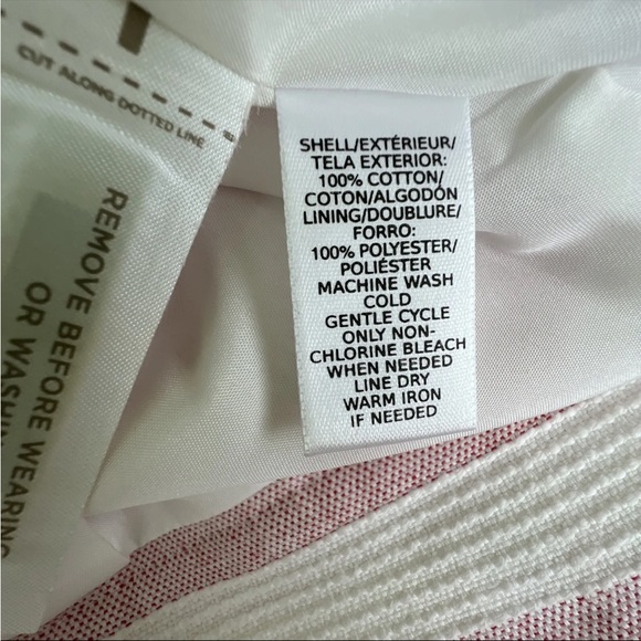 loft pencil skirt 2P pink white stripe chambray w buttons & pockets - Picture 5 of 8